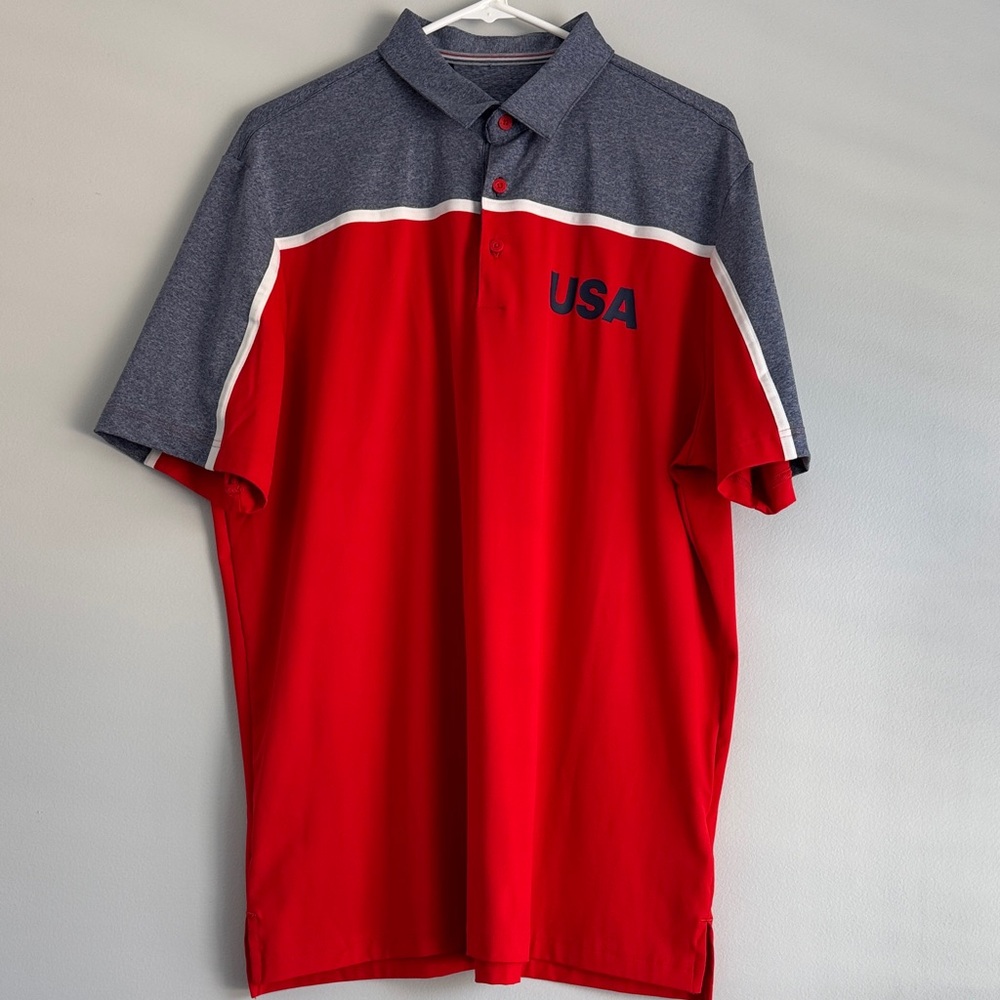 adidas Men's Polo in Red and Navy